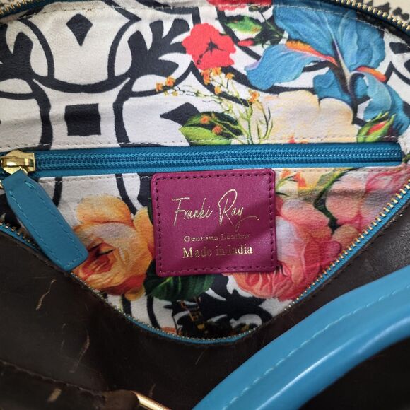 Franki Ray Salacious Sasha Full-Grain Brown Leather Mini Backpack Turquoise Blue main image 15
